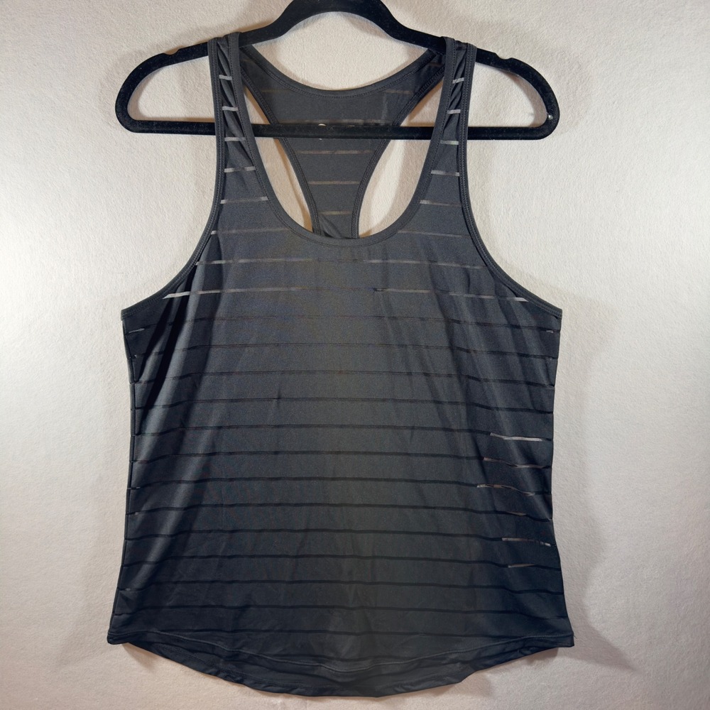 333 | NWT Zyia Active Havana Womens Large Black Mesh Striped Racerback Tank Top
